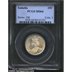 1893 25C Isabella Quarter MS64 PCGS.