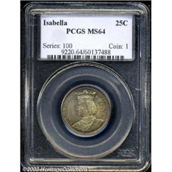 1893 25C Isabella Quarter MS64 PCGS.