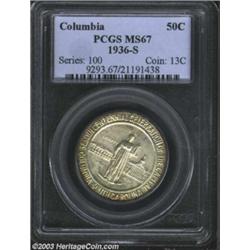 1936-S 50C Columbia MS67 PCGS.