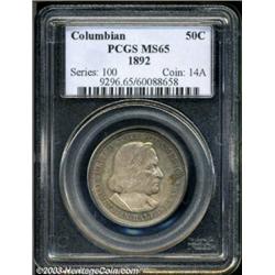 1892 50C Columbian MS65 PCGS.