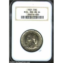 1921 50C Missouri 2x4 MS64 NGC.