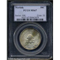 1936 50C Norfolk MS67 PCGS.