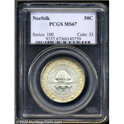 1936 50C Norfolk MS67 PCGS.