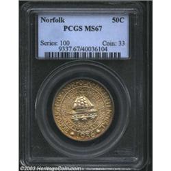 1936 50C Norfolk MS67 PCGS.