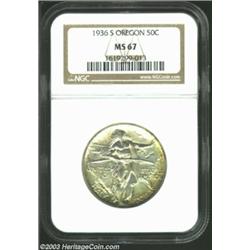 1936-S 50C Oregon MS67 NGC.