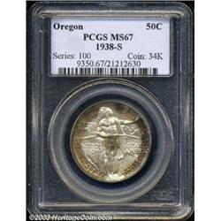 1938-S 50C Oregon MS67 PCGS.