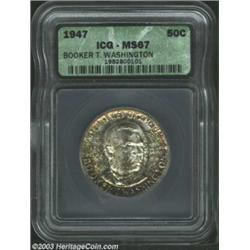 1947 50C Booker T. Washington MS67 ICG.