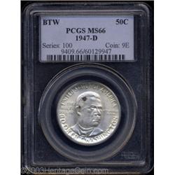 1947-D 50C Booker T. Washington MS66 PCGS.
