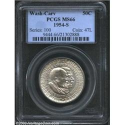1954-S 50C Washington-Carver MS66 PCGS.