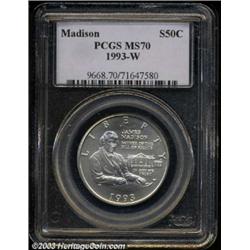 1993-W 50C Bill of Rights Half Dollar MS70 PCGS.