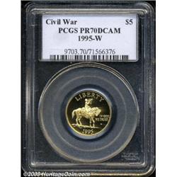 1995-W G$5 Civil War Battlefield Preservation Gold Five Dollar PR70 Deep Cameo PCGS.