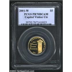 2001-W $5 Capitol Visitor's Center PR70 Deep Cameo PCGS.
