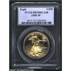 1989-W G$50 One-Ounce Gold Eagle PR70 Deep Cameo PCGS.