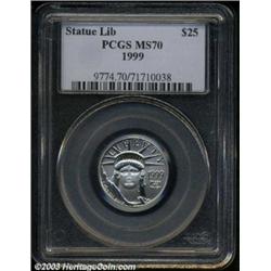 1999 P$25 Quarter-Ounce Platinum Eagle MS70 PCGS.