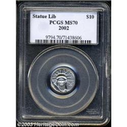 2002 P$10 Tenth-Ounce Platinum Eagle MS70 PCGS.