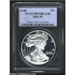 2003-W $1 Silver Eagle PR70 Deep Cameo PCGS.