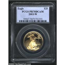 2003-W $25 Half-Ounce Eagle PR70 Deep Cameo PCGS.