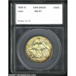 1935-S 50C San Diego Commemorative Half Dollar MS67 SEGS (MS66).