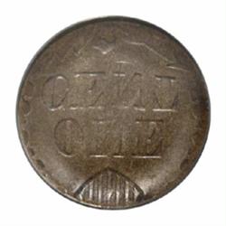 Undated 1C Indian Cent, Shield Reverse--Full Brockage Obverse--AU50 PCGS.