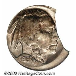 1919 5C Nickel--On 15% Curved Clipped Planchet--MS64 NGC.