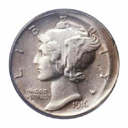 1916-S 10C Dime--Uncentered Broadstrike--AU55 PCGS.