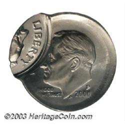 2000-P 10C Dime--Double Struck, 2nd Strike 80% Off Center--MS66 PCGS.
