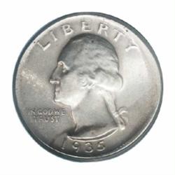 1935 25C Quarter--Broadstruck Out of Collar--MS61 PCGS.