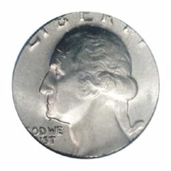 Undated 25C Washington Quarter--Struck on Clad 10C Planchet--MS62 PCGS.