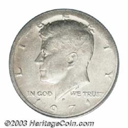 1971-D 50C Half Dollar--Struck on 40% Silver Planchet--AU55 PCGS.