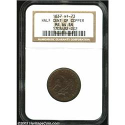 1837 MS Half Cent Token MS64 Brown NGC.
