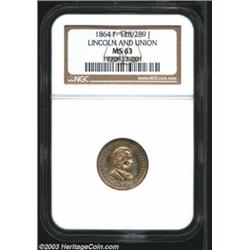 1864 MS Lincoln and Union Civil War Token MS63 NGC.