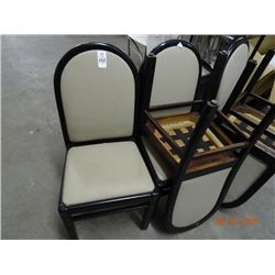 Grey/Black Padded Chairs (6) Wood Frame