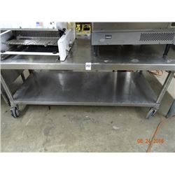 S/S 6' Rolling Equipment Stand w/Undershelf