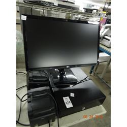 Lg. Monitor, Cash Drawer & 2 Printers