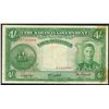 Image 1 : Bahamas, 4 Shillings, 1936,  Pick#  9e, Bahamas Government, SL# A/8-753346, VF