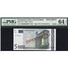 European Union -Spain, 5 Euors, 2002, Pick#  1S1, SPECIMEN, SL# V00000000004, PMG 64 EPQ UNC