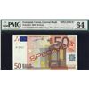 European Union - Germany, 50 Euros, 2002,  Pick#  4S1, SPECIMEN, SL# X00000000002, PMG 64 EPQ UNC