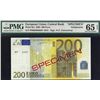 European Union - Netherlands, 200 Euros, 2002, Pick# 6S1, SPECIMEN, SL# P00000000001, PMG 65 EPQ UNC