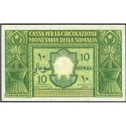 Italian Somaliland, 10 Somali, 1950,  Pick#  13a, SL# A 030 000031, XF