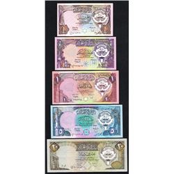 Kuwait, 1/4 - 20 Dinars, L. 1968 (1980-91),  Pick#  11d, 12d, 13d, 14c, 16b, Central Bank, VF-XF