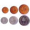 Image 1 : Bahrain , 1 - 100 Fils , 1965 , KM# 1, # 2, # 3, # 4, # 5, # 6 , AU