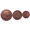 Image 1 : Ceylon , 1/2 - 2 Stivers , 1815 , KM# 80, # 81, # 82.1 , Milled Coinage , VF