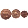 Image 2 : Ceylon , 1/2 - 2 Stivers , 1815 , KM# 80, # 81, # 82.1 , Milled Coinage , VF