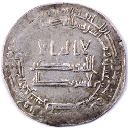 ABBASID SILVER DIRHAM, TEMP. MUKTAFI, MINT: DIMESHQ, 2.65g, 24mm., AH293, XF