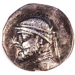 PARTHIAN KING SILVER DIRACHM, MITHRADATES II THE GREAT MINT: EKBATANA, 3.41g, 20mm., 121-91 BC, VF+