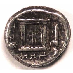 PERSIS KING AUTO PHRADATES I, AR SILVER COIN, RARE, 2.10g, 12mm., 3RD CENTURY BC, XF