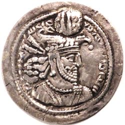 SASANIAN KING HARMAZD II, SILVER DRACHM, 3.56g, 28mm., 303-309 AD, VF+