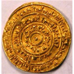 FATIMID DINAR, TEMP. AL MUSTANSIR, ABU, TAMIM. MINT, DIMESHQ, RR, 21mm, 4.07g., AH451, XF