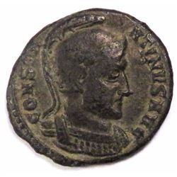 CONSTANTINE, VIRTVS EXERCIT, TROPHY, WITH TWO CAPTIVES SEATED, MINT MARK: TCE. 3, 320 AD, G-VF