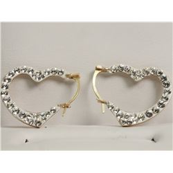 #2-10K YELLOW GOLD CUBIC CRYSTAL EARRINGS AND